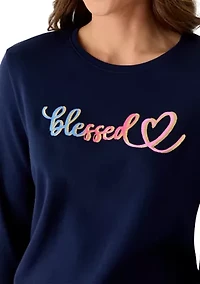 Petite Three-Quarter Sleeve Graphic Top