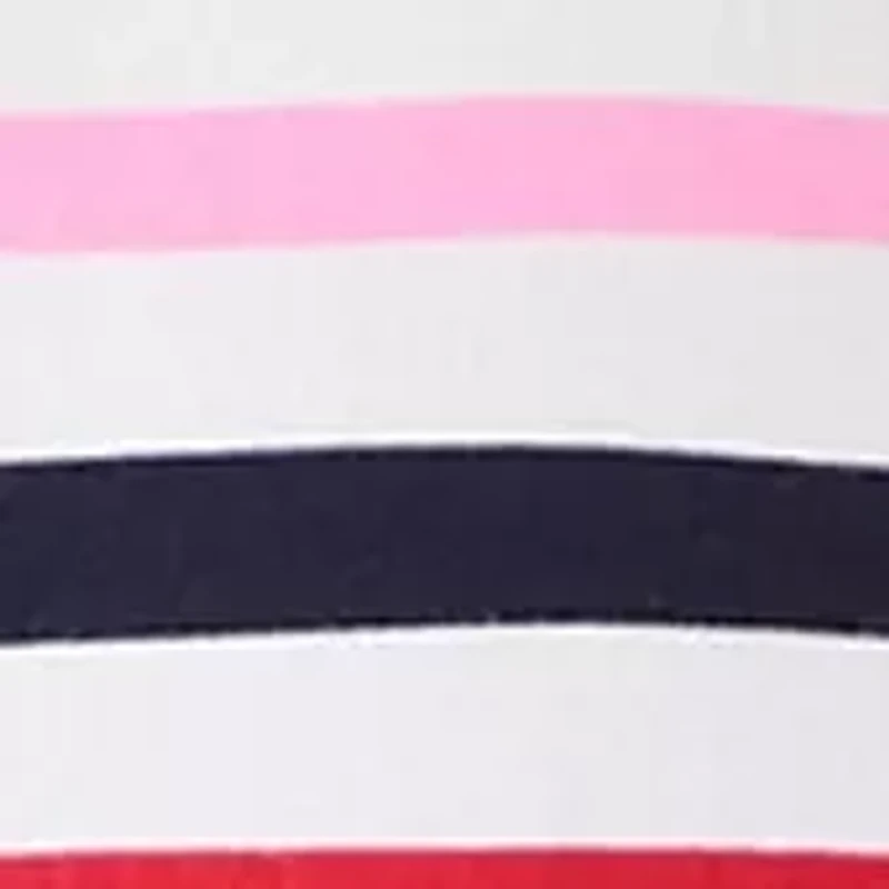 Petite Three-Quarter Sleeve Printed Striped Top