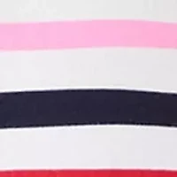 Petite Three-Quarter Sleeve Printed Striped Top