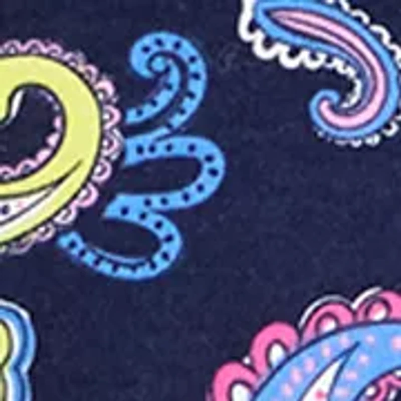 Petite 3/4 Sleeve Split Neck Print Shirt