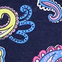 Petite 3/4 Sleeve Split Neck Print Shirt