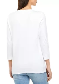 Women's 3/4 Sleeve Crew Neck T-Shirt