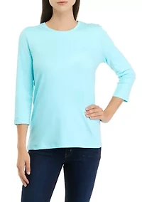 Women's 3/4 Sleeve Crew Neck Fashion T-Shirt