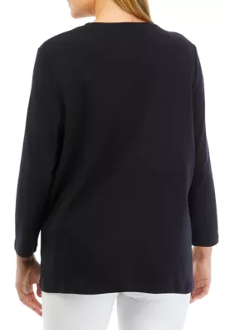 Women's Solid Crew Neck Top