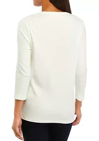 Women's 3/4 Sleeve Thankful Graphic T-Shirt