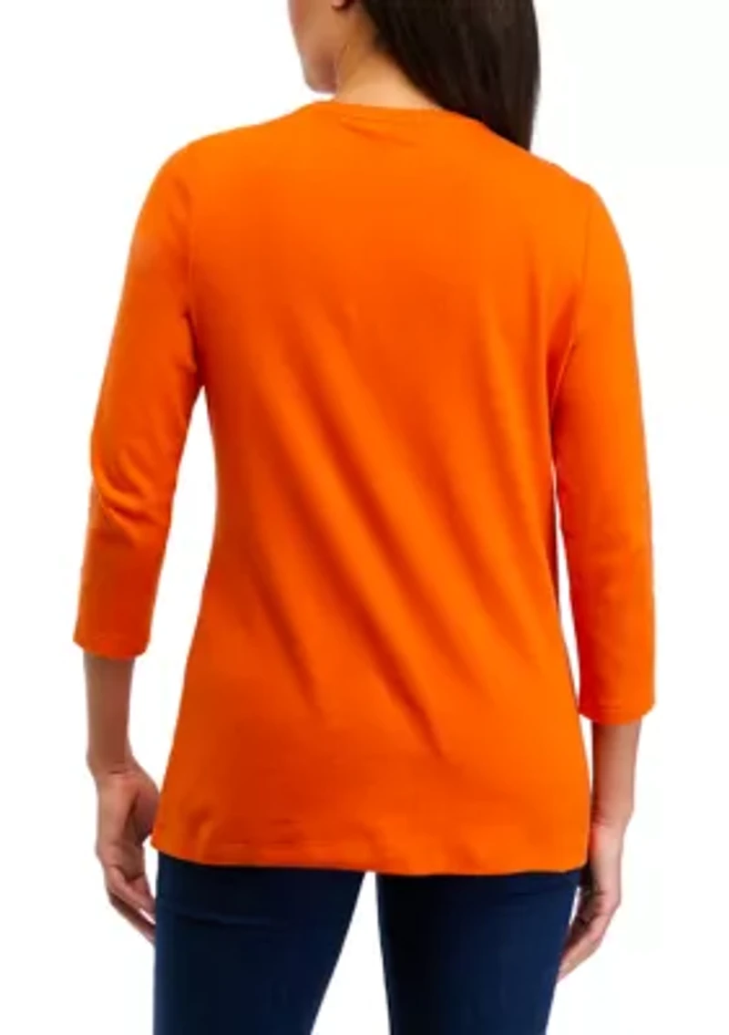 Women's 3/4 Sleeve Thankful Graphic T-Shirt