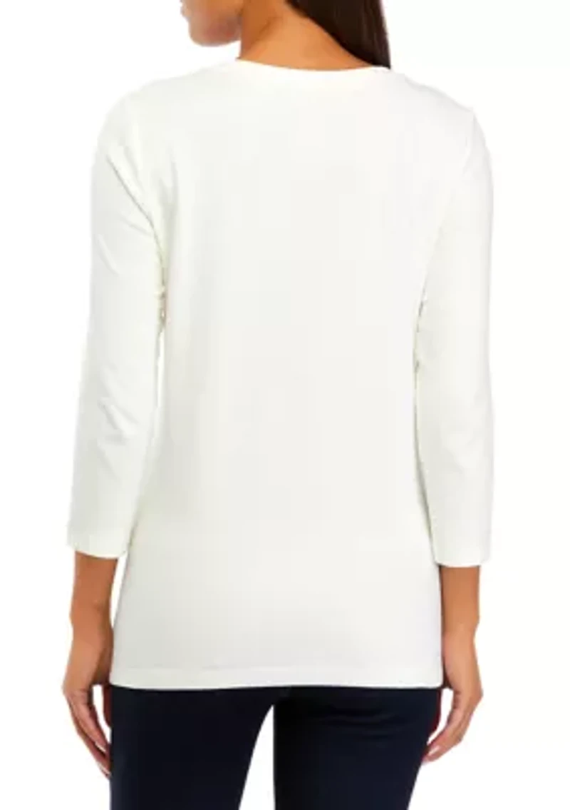 Women's 3/4 Sleeve Henley Shirt