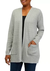 Women's Long Sleeve Cable Cardigan