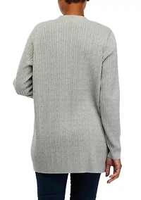 Women's Long Sleeve Cable Cardigan