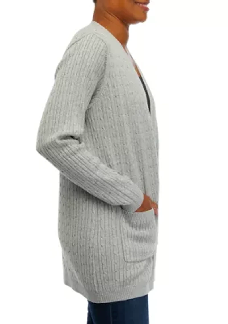 Women's Long Sleeve Cable Cardigan