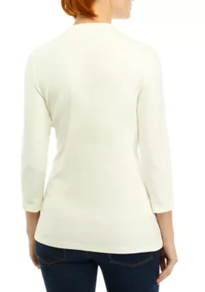 Women's 3/4 Sleeve Holiday Graphic T-Shirt