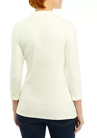 Women's 3/4 Sleeve Holiday Graphic T-Shirt