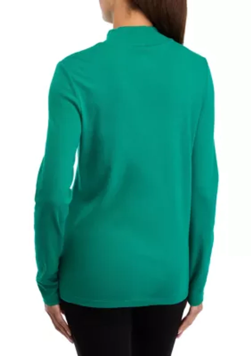 Women's Long Sleeve Mock Neck Top