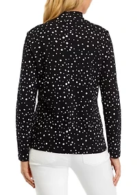 Women's Printed Mock Neck Top