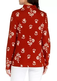 Women's Printed Mock Neck Top