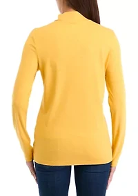 Women's Long Sleeve Mock Neck T-Shirt