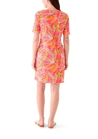 Women's Printed Split Neck Dress