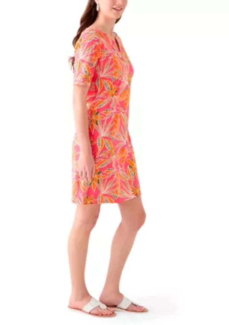 Women's Printed Split Neck Dress