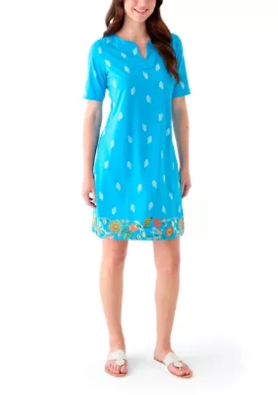 Women's Printed Split Neck Dress