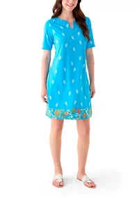 Women's Printed Split Neck Dress