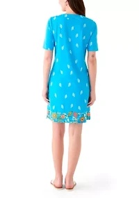Women's Printed Split Neck Dress
