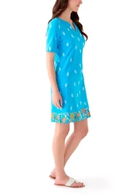 Women's Printed Split Neck Dress