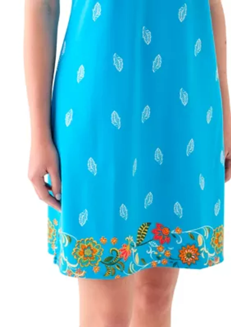 Women's Printed Split Neck Dress