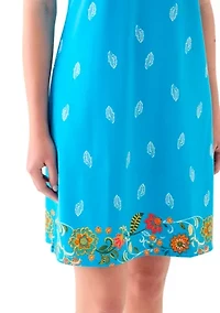 Women's Printed Split Neck Dress