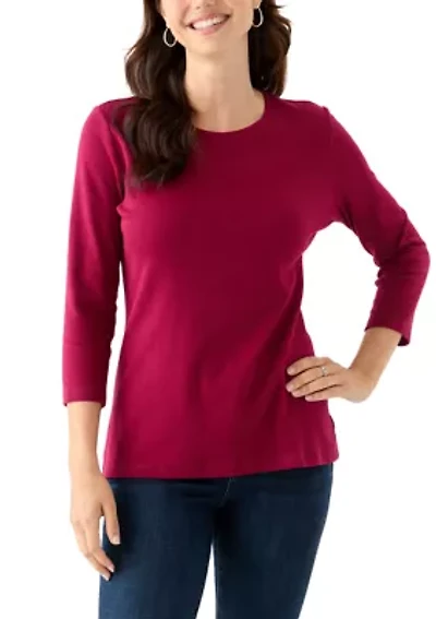 Women's 3/4 Sleeve Crew Neck T-Shirt