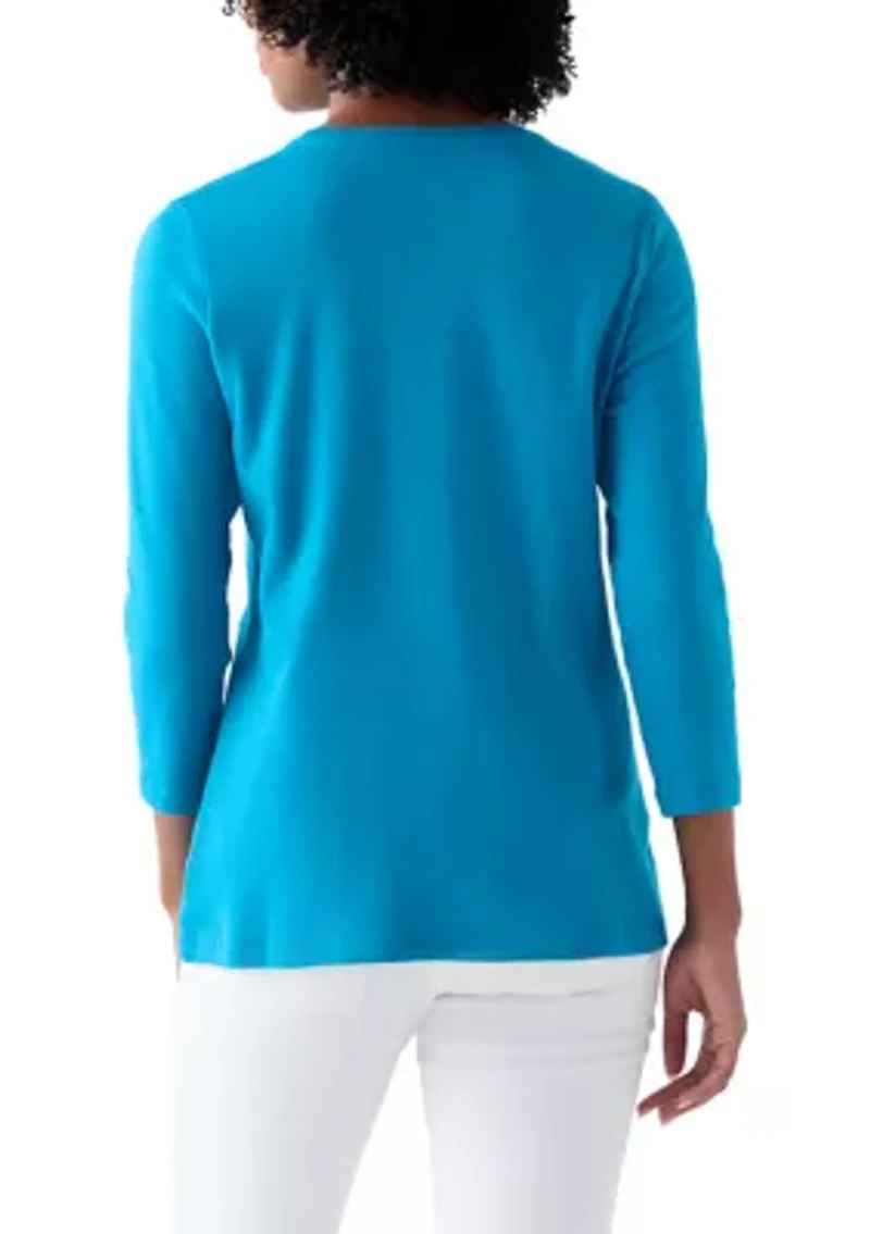 Women's 3/4 Sleeve Crew Neck T-Shirt