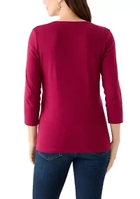 Women's 3/4 Sleeve Crew Neck T-Shirt