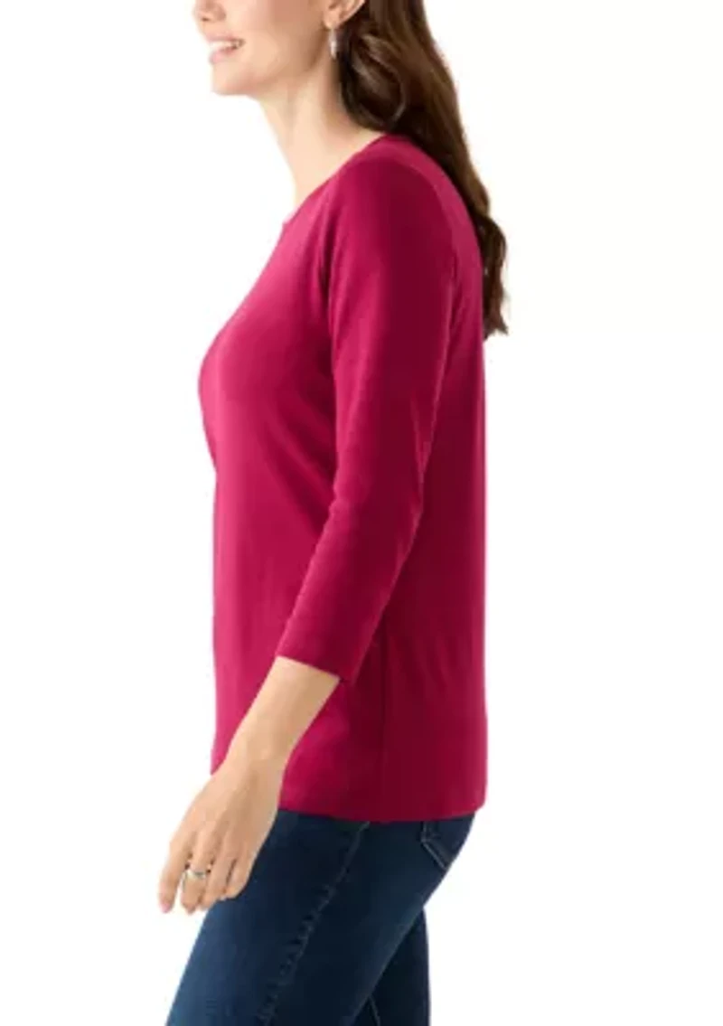 Women's 3/4 Sleeve Crew Neck T-Shirt