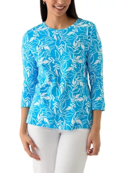 Women's 3/4 Sleeve Crew Neck Printed T-Shirt