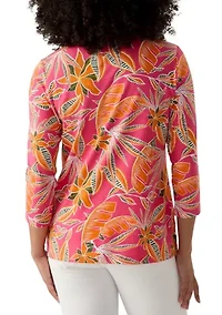 Women's 3/4 Sleeve Crew Neck Printed T-Shirt