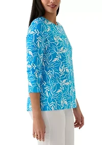 Women's 3/4 Sleeve Crew Neck Printed T-Shirt