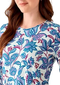 Women's 3/4 Sleeve Crew Neck Printed T-Shirt