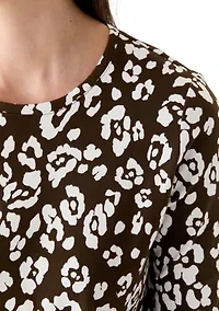 Women's 3/4 Sleeve Crew Neck Printed T-Shirt