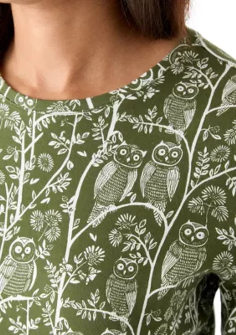 Women's 3/4 Sleeve Crew Neck Printed T-Shirt