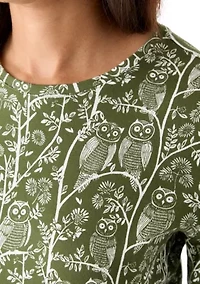 Women's 3/4 Sleeve Crew Neck Printed T-Shirt