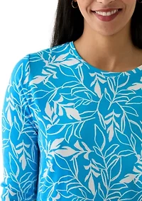 Women's 3/4 Sleeve Crew Neck Printed T-Shirt