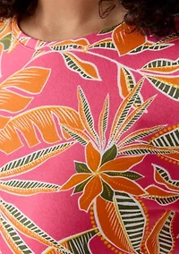 Women's 3/4 Sleeve Crew Neck Printed T-Shirt