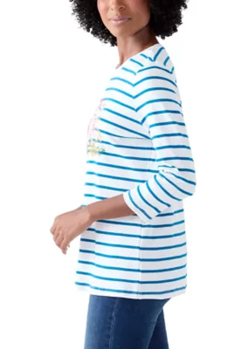 Women's Three-Quarter Sleeve Graphic Top