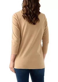 Women's 3/4 Sleeve Crew Neck Heather Graphic T-Shirt