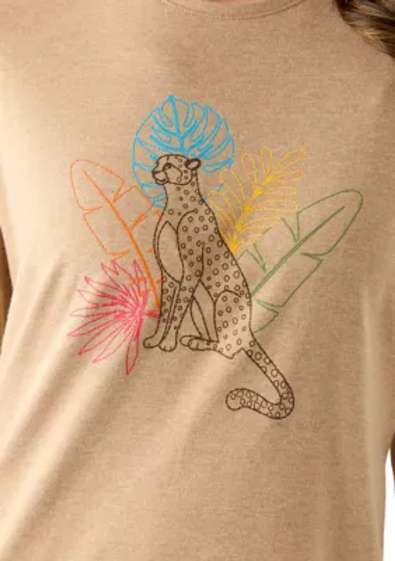 Women's 3/4 Sleeve Crew Neck Heather Graphic T-Shirt