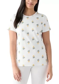 Women's Short Sleeve Crew Neck Printed T-Shirt