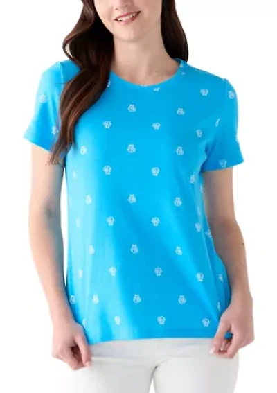 Women's Short Sleeve Crew Neck Printed T-Shirt