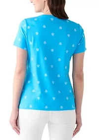 Women's Short Sleeve Crew Neck Printed T-Shirt