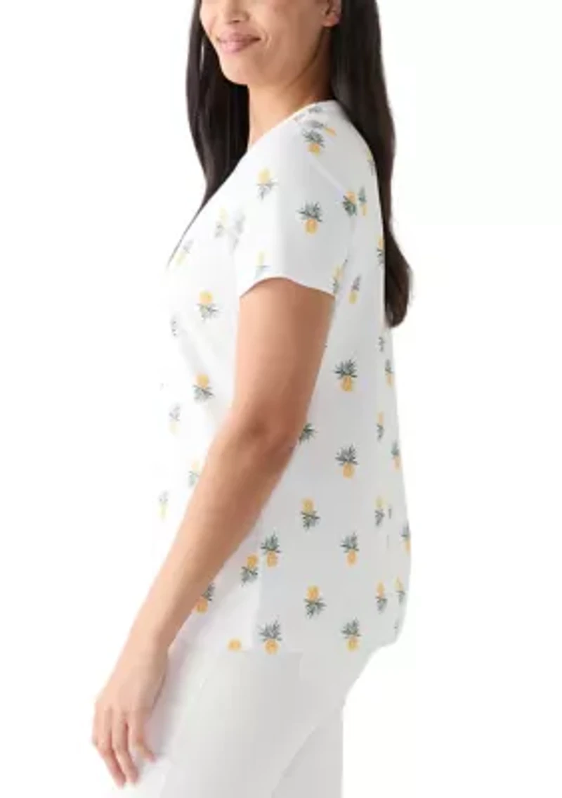 Women's Short Sleeve Crew Neck Printed T-Shirt