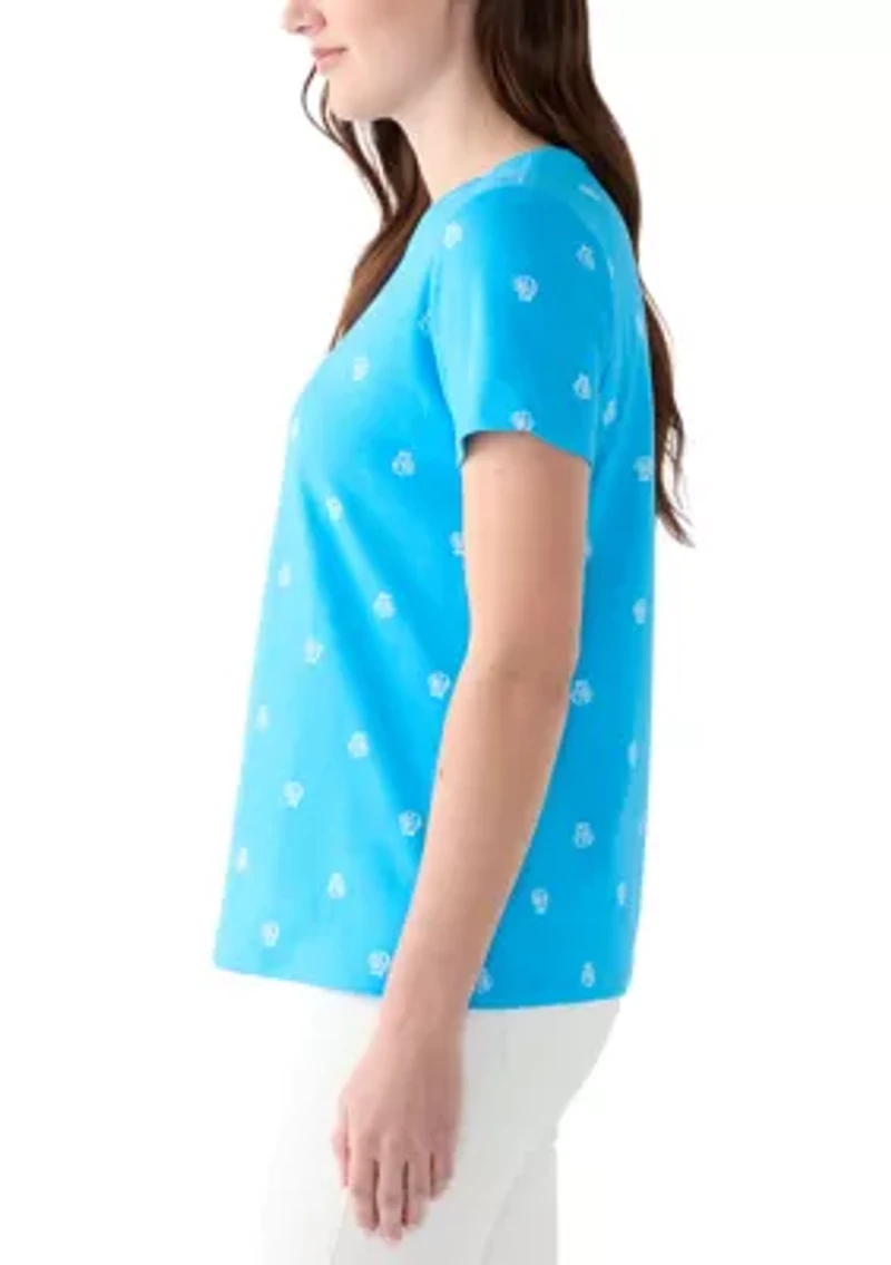 Women's Short Sleeve Crew Neck Printed T-Shirt