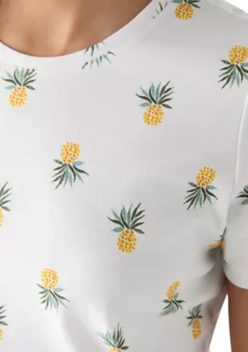 Women's Short Sleeve Crew Neck Printed T-Shirt